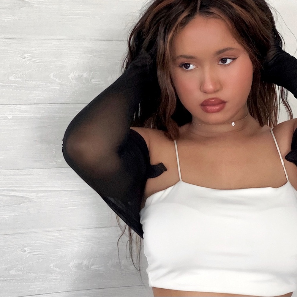 SHEIN white spaghetti strap crop top